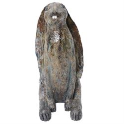 Galea Belinscaia (Yorkshire Contemporary): Hare, glazed figurative sculpture, H42cm Notes: Awarded second prize in the 2019 Bradford Open exhibition and Art Competition judged by John Loker and Caroline Douglas. The sculpture was complimented for its tremendous presence, with the judges noting that Belinscaia's work is 'witty, inventive and wonderfully dynamic.'