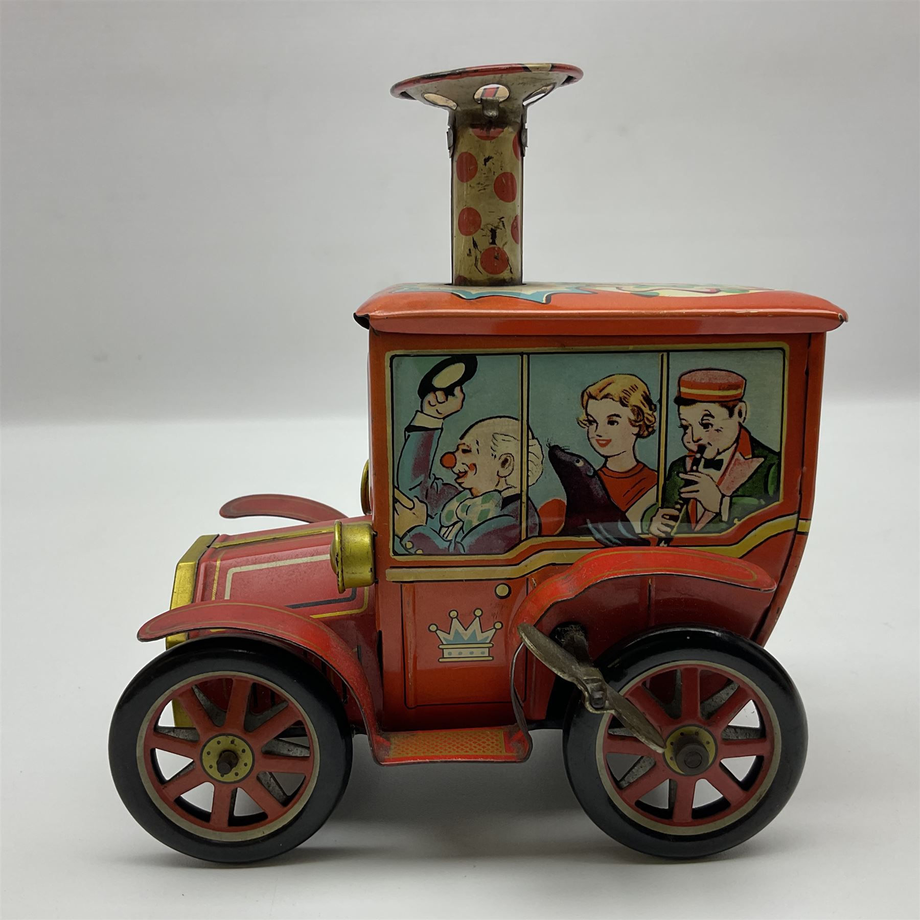 Clockwork circus tinplate car