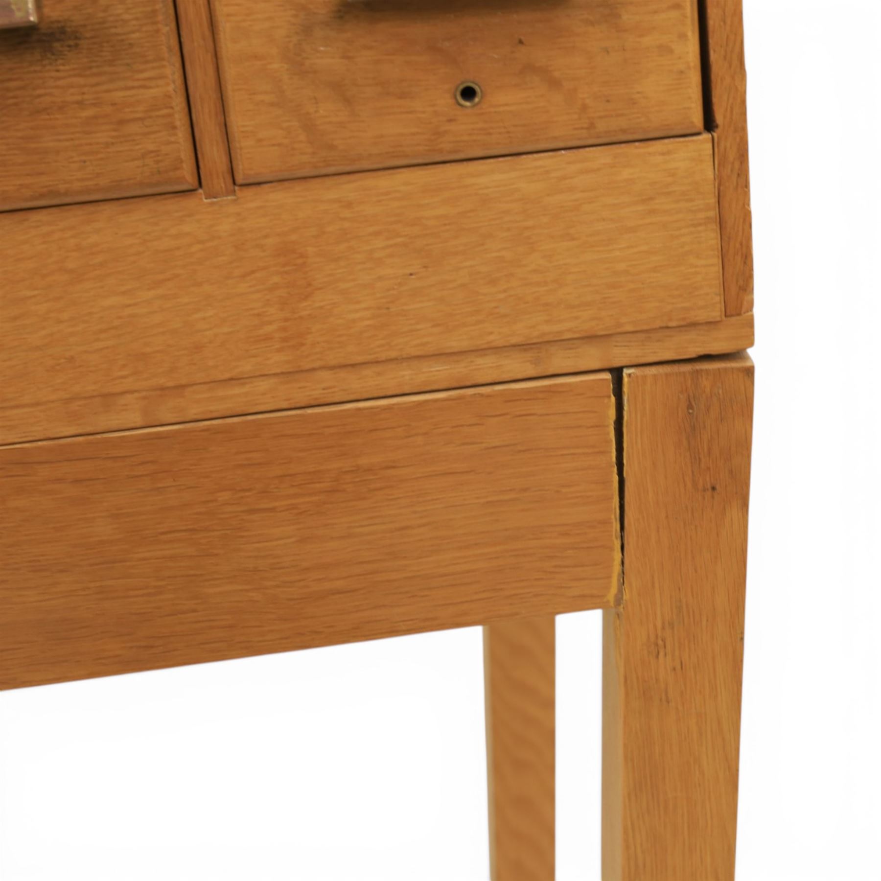 Mid-20th century card index bank of twenty drawers on stand