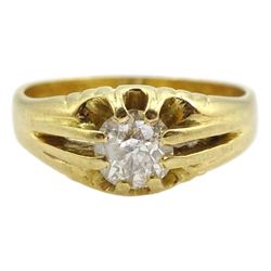 18ct gold single stone old cut diamond ring, Birmingham 1967, diamond weight approx 0.95 carat