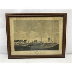 John Hassell (British 1767-1825) after Thomas Bradley (British 18th/19th century): 'Barton Ferry', engraving pub. 9th July 1801, inscribed 'To the Corporation of the Mayor and Burgesses of the Town and Borough of Kingston upon Hull, to whom this Plate from the Original Painting taken on the Spot is humbly Dedicated by their Grateful Servant Thomas Bradley' in the plate 41cm x 57cm  