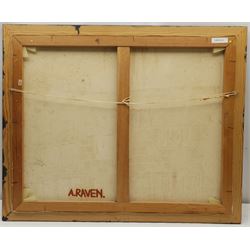 Adam Raven (British 1952-2006): Suburbia, impasto oil on canvas signed verso 60cm x 75cm