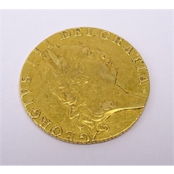  George III 1790 gold 'spade' Guinea, weight 8.36 grams  