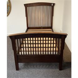 Hardwood vertical latted 3' single bedstead
