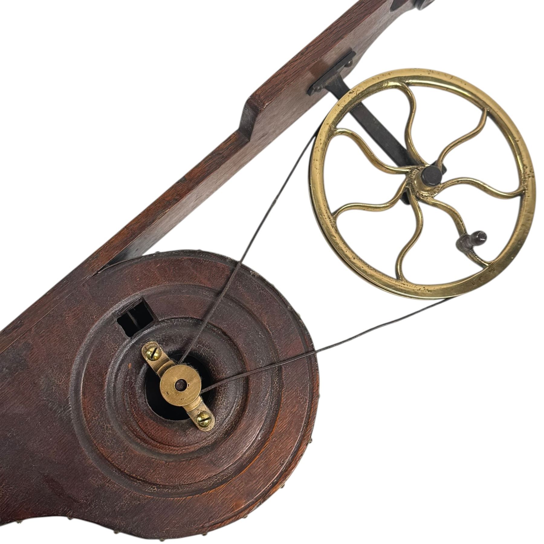 19th century wall mounted winding bellows, L88cm