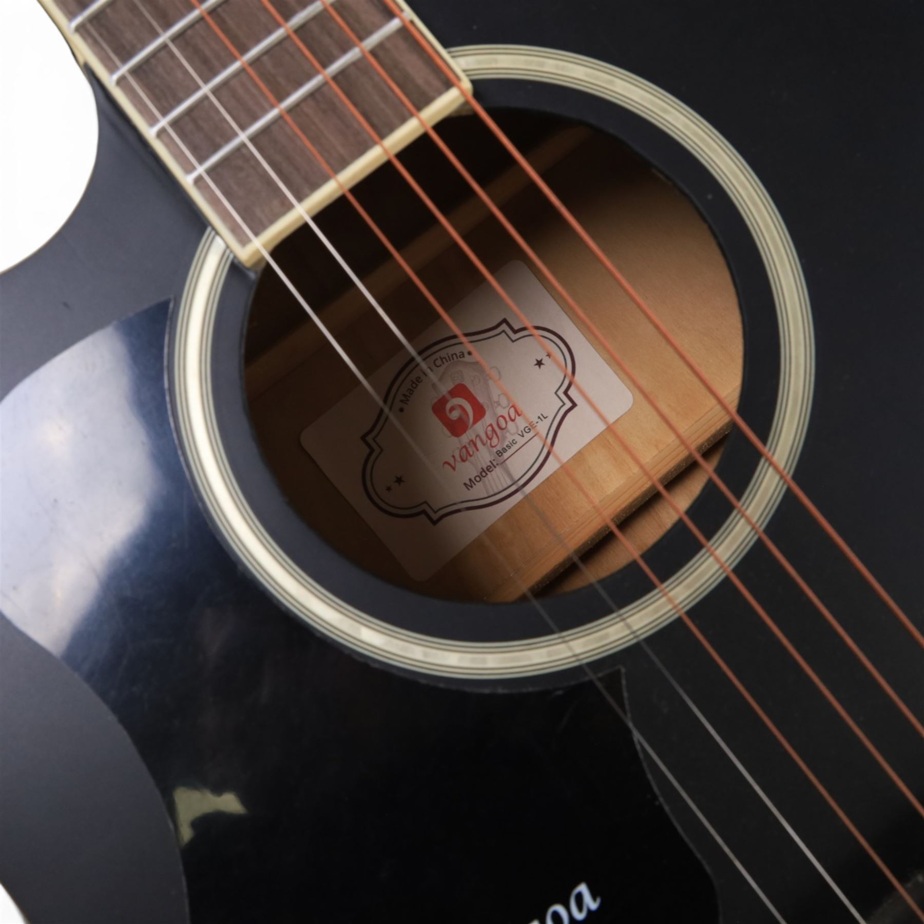 Vangoa electro-acoustic guitar model VGE-1L in soft case, together with a BM Clasico guitar 