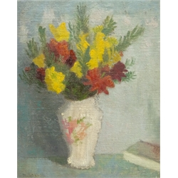  Geoffrey Richard Russell (British exh.1923-1926): Still Life of Flowers in Vase, oil on canvas signed 45cm x 38cm Provenance: artist's studio sale  