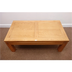  Rectangular light oak coffee table, 120cm x 65cm, H45cm  