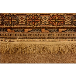  Persian blue ground rug, stylised design (205cm x 136cm), and another Persian rug (162cm x 68cm)  