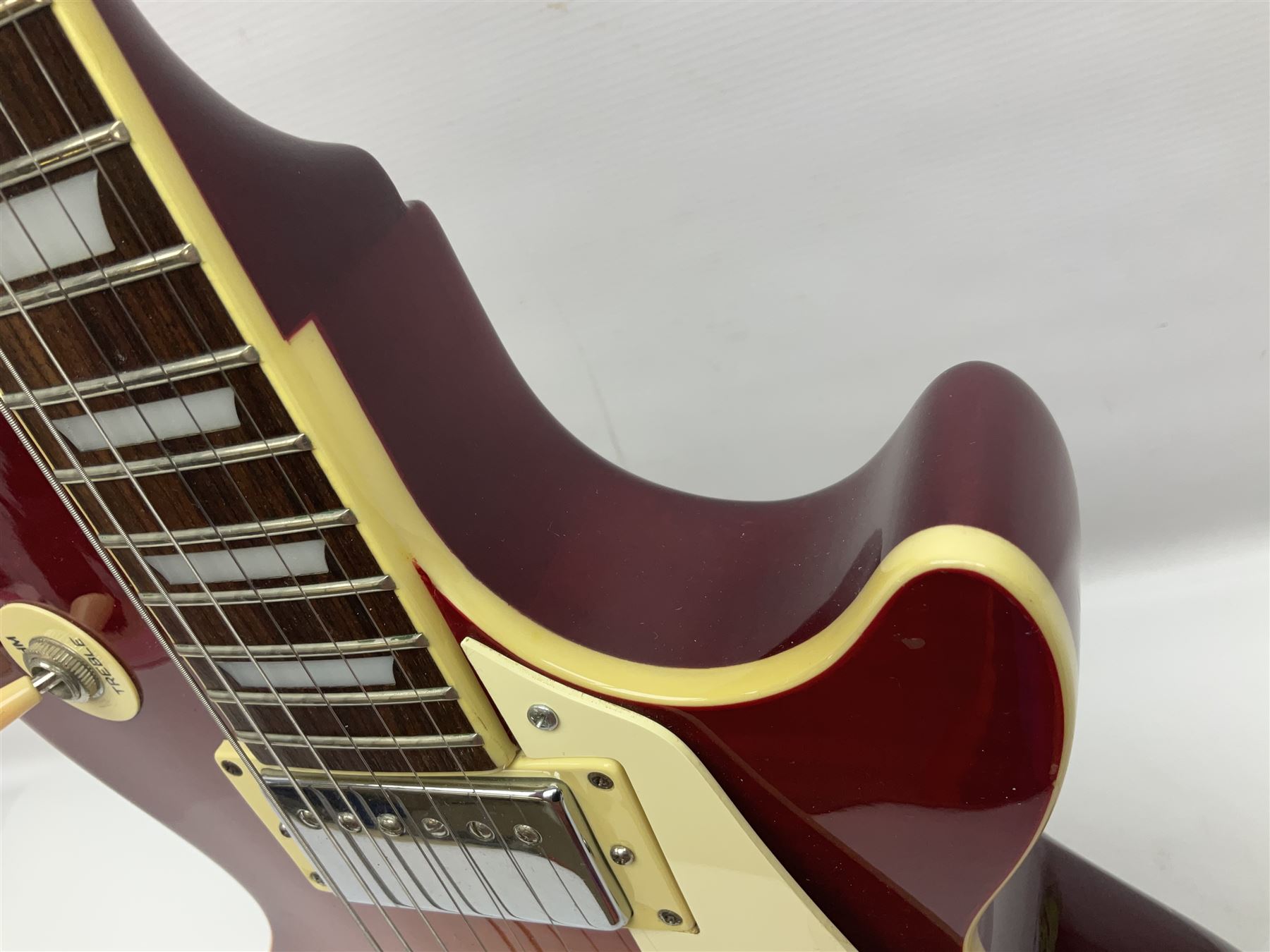 Epiphone Les Paul Gibson electric guitar in two-tone red sunburst finish, serial no.SO1113016, L101cm overall; in hard carrying case