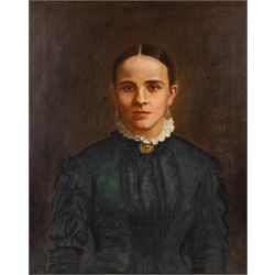George Augustus Poole (British 1861-1932): Portrait of Joseph Cooper and Maria Cooper, pair oils on canvas signed 68cm x 55cm (2)
Notes: Joseph Cooper invented the 'Go-Through' lace making machine and other lace making equipment which revolutionised lace making in Nottinghamshire.