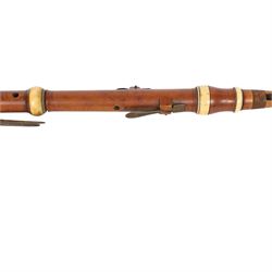 Early 19th century boxwood clarinet, each of the four sections stamped Metzler, 105 Waldour Street, London, with mouthpiece, ivory mounts and brass keys
This item has been registered for sale under Section 10 of the APHA Ivory Act
