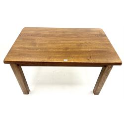 Solid medium oak rectangular dining table, square tables