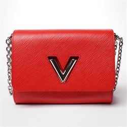 Louis Vuitton - ‘Twist’ MM Bag, the model introduced for the Cruise 2015 collection under Nicolas Ghesquière, in structured Coquelicot red Epi leather, with silver-tone LV twist-lock fastening and chain and carrying handle, with detachable flat leather shoulder or crossbody strap, unused with original box and dust bag
