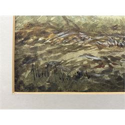 Albert Pollitt (British 1856-1926): Working in the Fields, watercolour signed 20cm x 34cm 