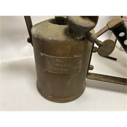Collection of vintage and modern tools, including blow torch, sander etc