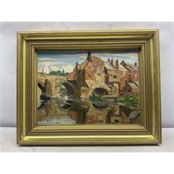 Thomas Stuart Milner (British 1909-1969): The Town Bridge, oil on board signed and dated '39, 28cm x 38cm