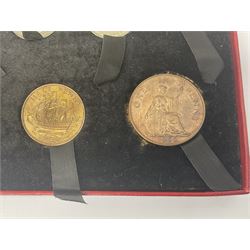King George VI 1950 nine coin proof set, in Royal Mint red card box