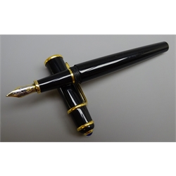  Writing Instruments - Cartier 'Stylo Diablo De Cartier' fountain pen with '18k' gold nib, in original box with certificate   