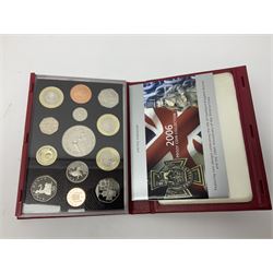 Six The Royal Mint United Kingdom proof coin collections, dated 1995, 1996, 1998, 2002, 2006 and 2007 all cased with certificates