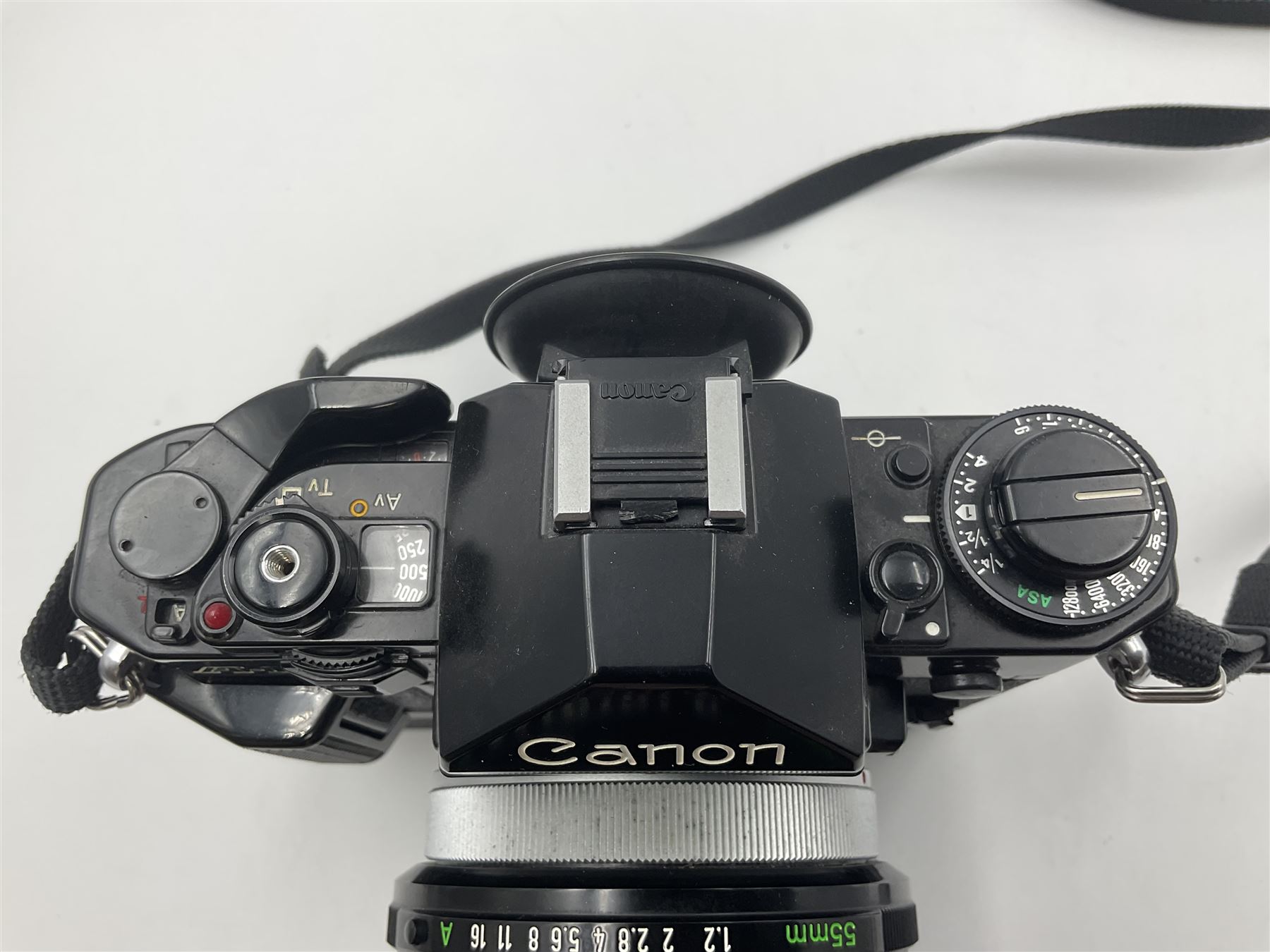 Canon A1 camera body, serial no 884847 with 'Canon FD 55mm 1;1.2 s.s.c