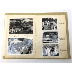  'The Cowardly Bombing Raid on 29th May 1937 on the German Warship Deutschland off Ibiza, Balearic Isles' annotated with photographs and English translation, with a facsimilie copy (2)  