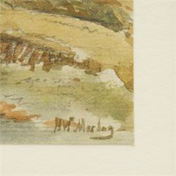 Hendrik-Willem Mesdag (Dutch 1831-1915): Fishing Boats on the Estuary, watercolour signed 16cm x 20cm