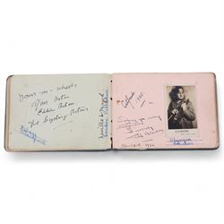 1930s autograph book containing various signatures from theatre performers and musicians, including Douglas Wakefield, Dorothy Langley, Phyllis Robins, Billy Scott-Coombes, Alfredo, etc 