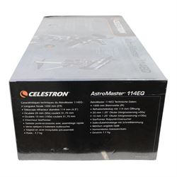 Celestron AstroMaster 114EQ telescope, boxed