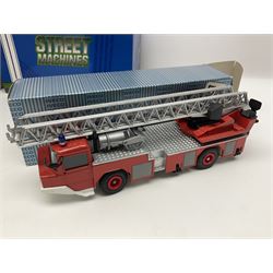 Large group of boxed and loose die-cast vehicles, predominantly fire engines, to include Solido, Days Gone, Oxford Die-Cast etc, in two boxes