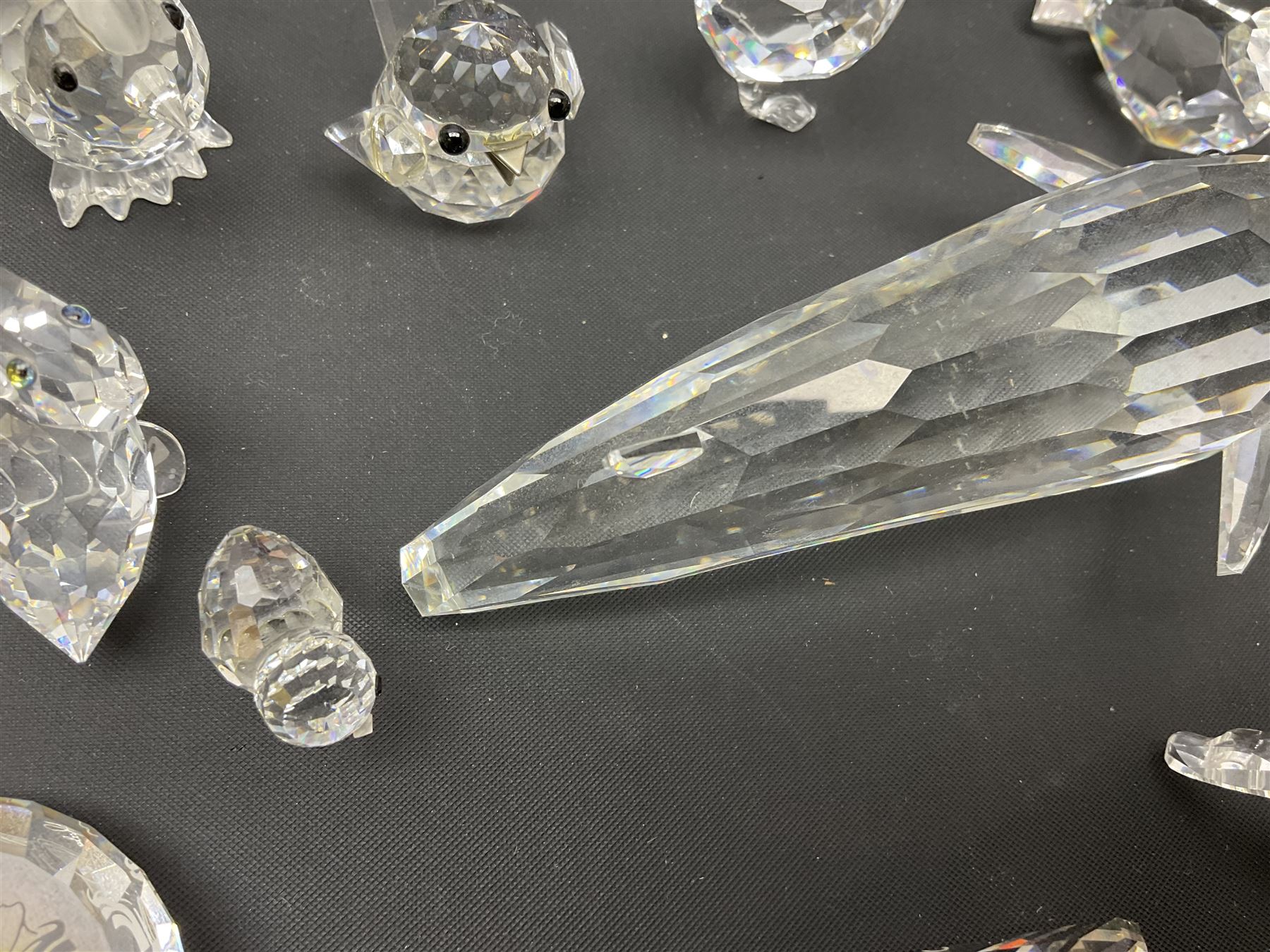 Swarovski Crystal animals, to include sheep, pigs, antelope, cockeral and hen, chicks, Pegasus, owls, giraffe, etc, together with Swarovski Crystal dancer, Isadora