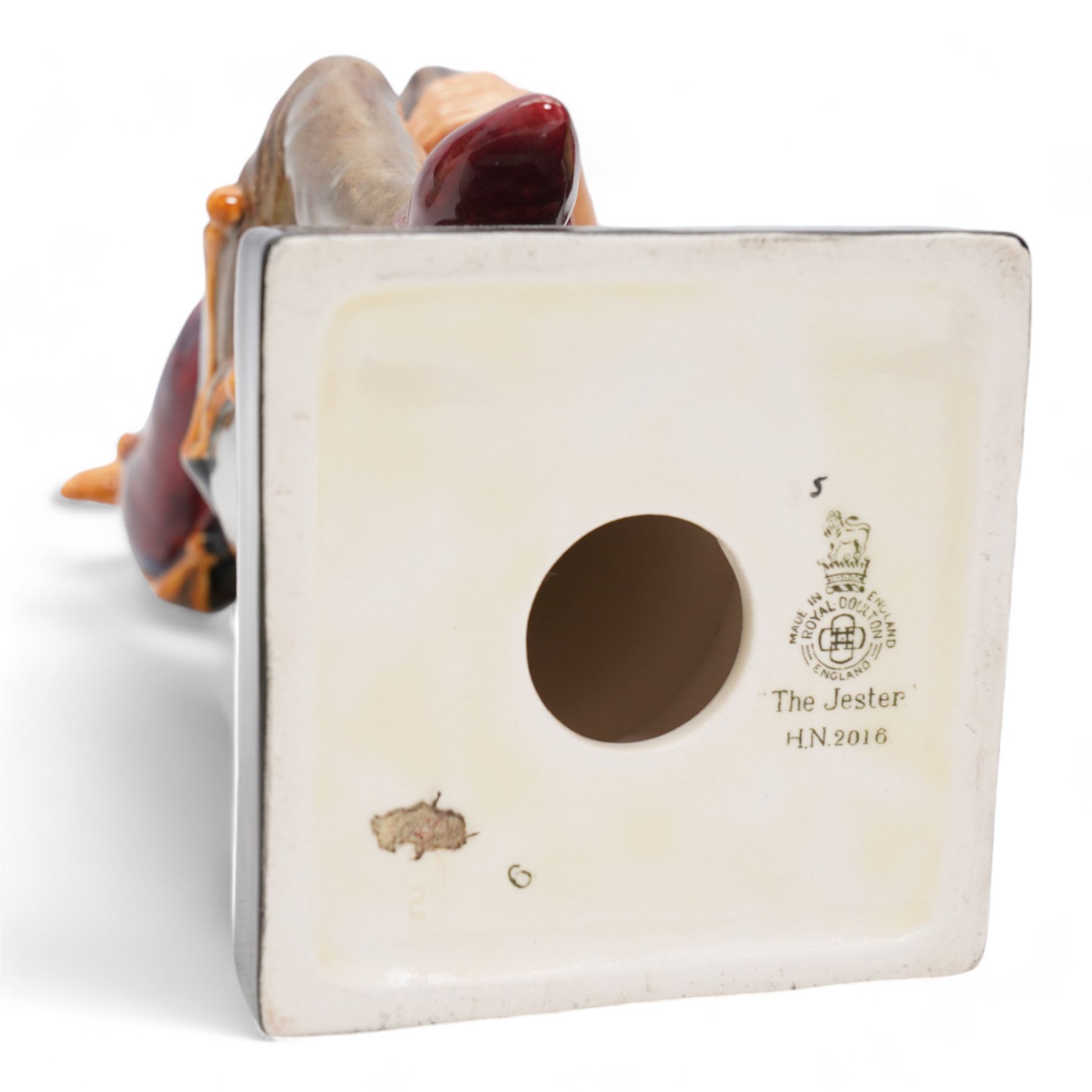 Three Royal Doulton figures comprising 'Sairey Gamp' HN1896, 'The Jester' HN2016 and  'Blue Beard' HN2105 (3)