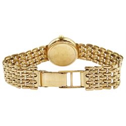 Geneve 9ct gold ladies quartz bracelet wristwatch, hallmarked, boxed