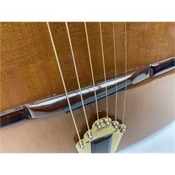 Spanish Gitano Manuel Rodriguez EMC1 Maccaferri acoustic guitar, c2000, the cedar top with D-hole, L98cm overall; in lightweight hard carrying case.