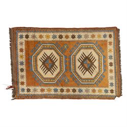 Four Persian rugs, Turkish Anatolian rug, 194x131cm, Turkish Anatolian prayer rug  136x78cm, Persian Gabbeh prayer rug 88x67cm, Caucasian Kazak rug 152x100cm (4)