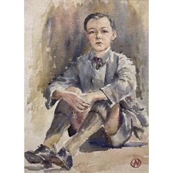 Albert Wainwright (Yorkshire 1898-1943): Portrait of a School Boy, watercolour signed with monogram 34cm x 25cm
Notes: Wainwright was a contemporary of Henry Moore's (1898-1986) they studied at the same school together