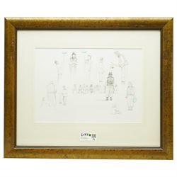 Robert 'Robbie' Wraith (British 1952-): 'The Spark Workshop 1999', set three pencil and watercolour sketches signed and dated 1999 max 28cm x 40cm (3)