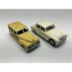 Eleven unboxed and playworn early die-cast models including Dinky Packard, Buick, two Jaguar Mark X and estate wagon, Corgi Mercedes-Benz 300S.L. Roadster, Ford Thunderbird, Citroen DS19 and Bentley Continental Sports Saloon, Spot-On Armstrong Siddeley Sapphire etc; all unboxed (11)