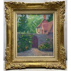 Stanisława de Karłowska (Polish 1876-1952): 'The Garden Gate', oil on canvas signed, titled on gallery label verso 35cm x 30cm 
Provenance: exh. Cork Street Gallery, London 1973, label verso