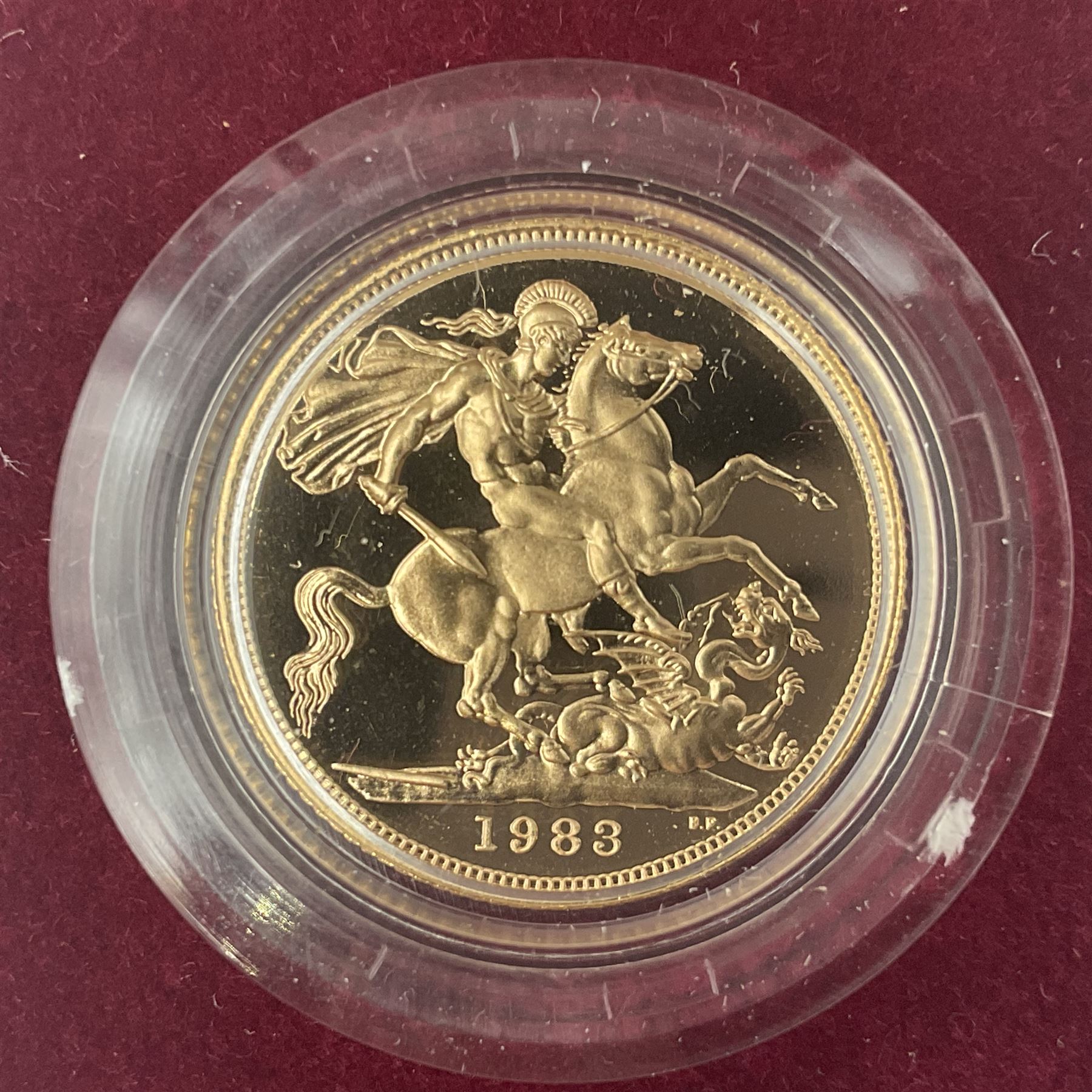 Queen Elizabeth II 1983 gold proof full sovereign coin, cased with certificate