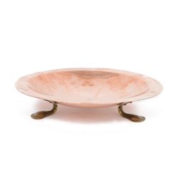 Arts and Crafts Birmingham Guild of Handicraft copper bowl, of circular form, the broad ri...