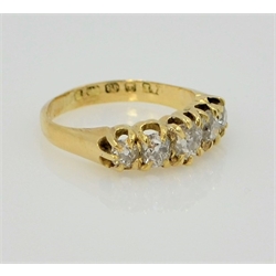 Victorian 18ct gold five stone diamond ring Birmingham 1884