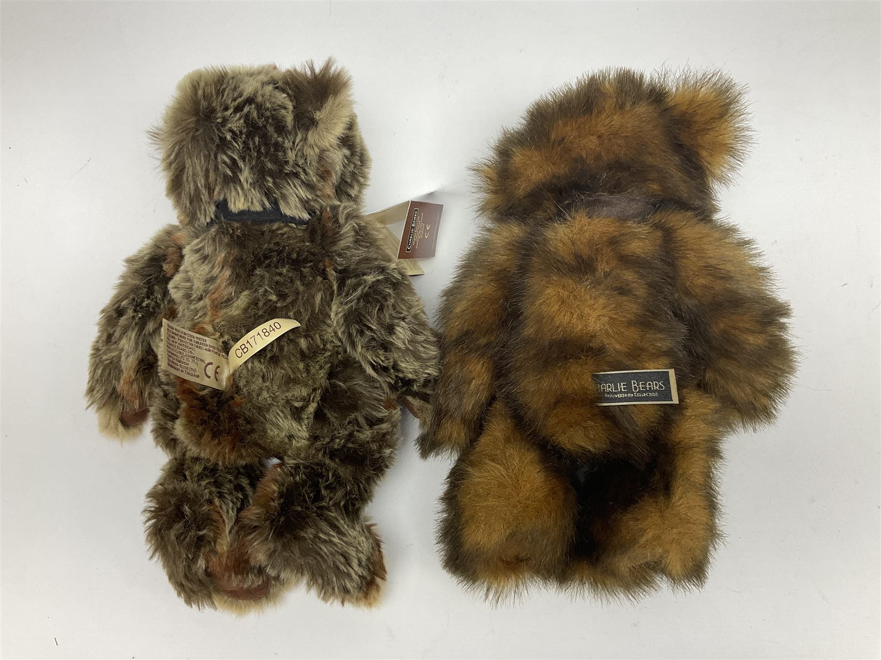 Five Charlie Bears, comprising limited edition Birthday Wojtek CB171840, limited to 4200, Anniversary Kojak CB161707, and Anniversary William CB151681, each designed by Isabelle Lee, Xavier CB620008, designed by Heather Lyell, and Anniversary Slothy Joe CB151558, all with tags 