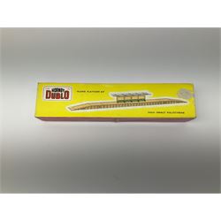 Hornby Dublo - 5006 Engine Shed Extension Kit; 5085 Suburban Station Kit with instructions; and 5030 Island Platform Kit; all in pictorial boxes; and Goods Depot Moulded Kit in box base only (4)