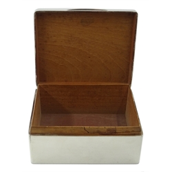  Edwardian silver rectangular cigarette case by William Neale, Chester 1906 and silver cigarette box, hallmarks rubbed  