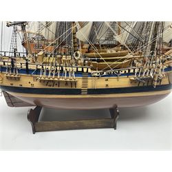 Wooden scale model model of a galleon 'Fragata Siglo XVIII ship, together with three mast scratch built ship and one other, fragata H78cm