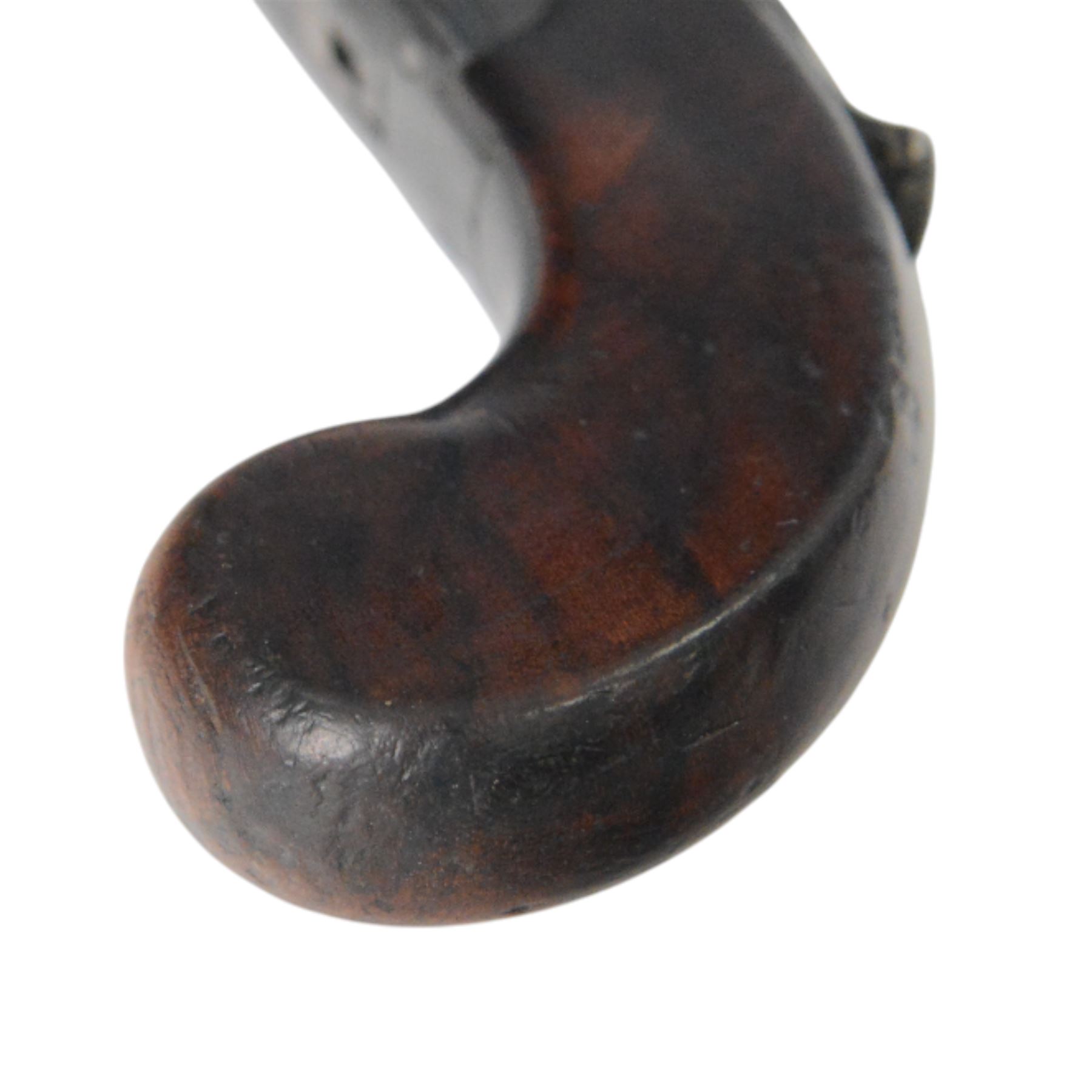 Flintlock ladies muff pistol, circa 1800, with smooth bore screw barrel, lock inscribed Grierson London, Gun Maker to His Majesty  