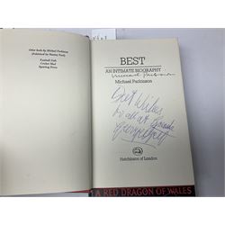 James Bond Casino Royale book signed by Daniel Craig, Judy Dench and other case members, together with Beatles book and Wing dust cover with spurious signature and other signed TV and sport memorabilia 