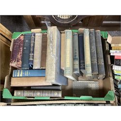 Large collection of books, including, Dumas (Alexandre) Celebrated Crimes eight volumes, Thackeray (W.M) various works fourteen volumes, , works and books about Richard Wagner More adventures of Rupert bear, Ballet annuals, etc, six boxes 