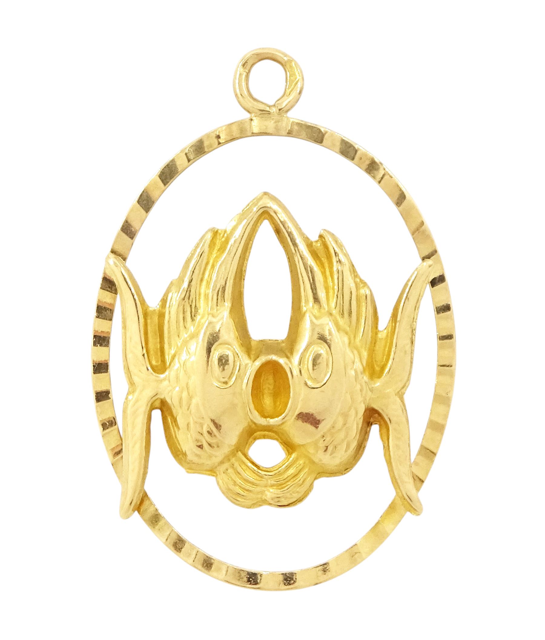18ct gold Pisces pendant